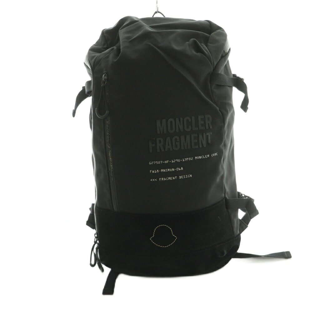 【中古】モンク軌跡 MONCLER 天賦の才 GENIUS 欠けら Fragment Hiroshi Fujiwara 藤原ヒロシ 背嚢 うしろ側容器に並べる ロゴタイプ刷り上げる 黒 黒いこと /MI ■GY03 メンズ 【ベクター 古着】 260501