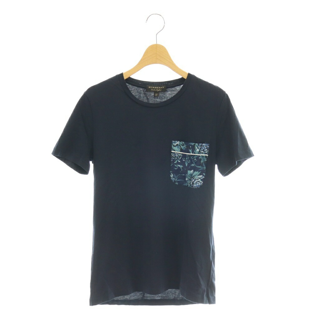 【中古】赤ちょうちんバリー BURBERRY LondonEngland ボタニカル柄隠し付き添い人ティーシャツ カットソー XS 米国海軍 /CX ■GY03 メンズ 【ベクター 古着】 260418