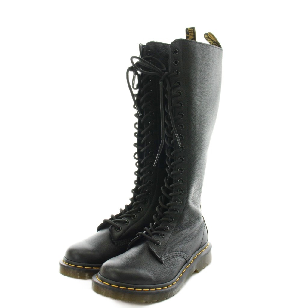 【中古】未当て嵌める品 御医者さんマーチン DR.MARTENS BEX 20 大広間ブーツ ロングブーツ なめし革 UK4 黒 黒いこと 1B60 /AN16 ■GY18 レディース 【ベクター 古着】 260421
