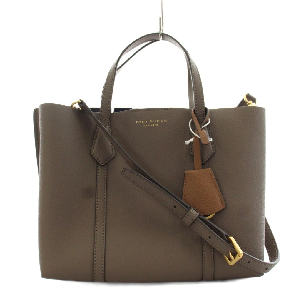 【中古】トリーバーチ TORY BURCH PERRY SMALL TRIPLE ハンドバック ショルダーバッグ 2way ロゴタイプ なめし革 ベージュ 81928 /AN34 ■GY18 レディース 【ベクター 古着】 260422