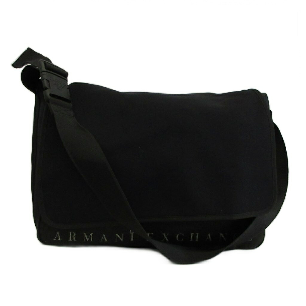 【中古】アルマーニエクスチェンジ A/X ARMANI EXCHANGE ショルダーバッグ メッセンジャーバッグ フラップ ロゴ 黒 ブラック /XZ ■GY06 メンズ 【ベクトル 古着】 260429|ブランド古着の買取販売ベクトル