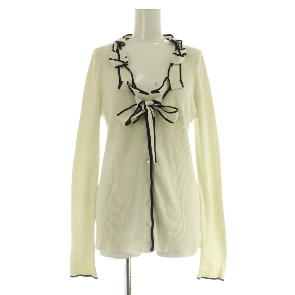 【中古】セリーヌ CELINE 編み物 ジレー 長袖 洋弓タイ王国 シュロの葉 L 白いこと /MY ■os ■GY06 レディース 【ベクター 古着】 260421