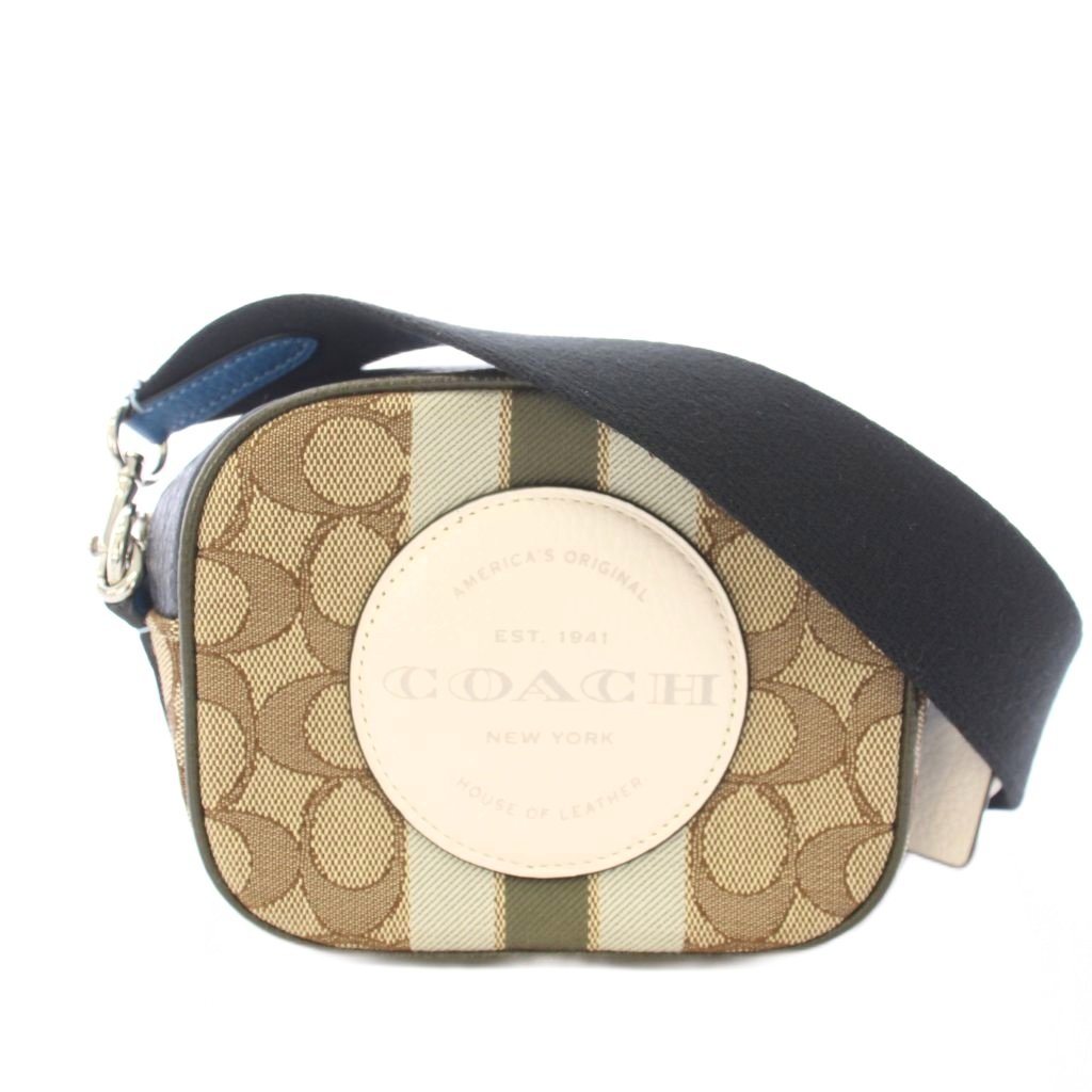【中古】コーチ職 COACH ミニ デンプシー ショルダーバッグ ポシェット はりつけ台上半身 写真機御徒面子 書き判 ベージュ 紺 米国海軍 2635 /TK ■GY11 レディース 【ベクター 古着】 260424