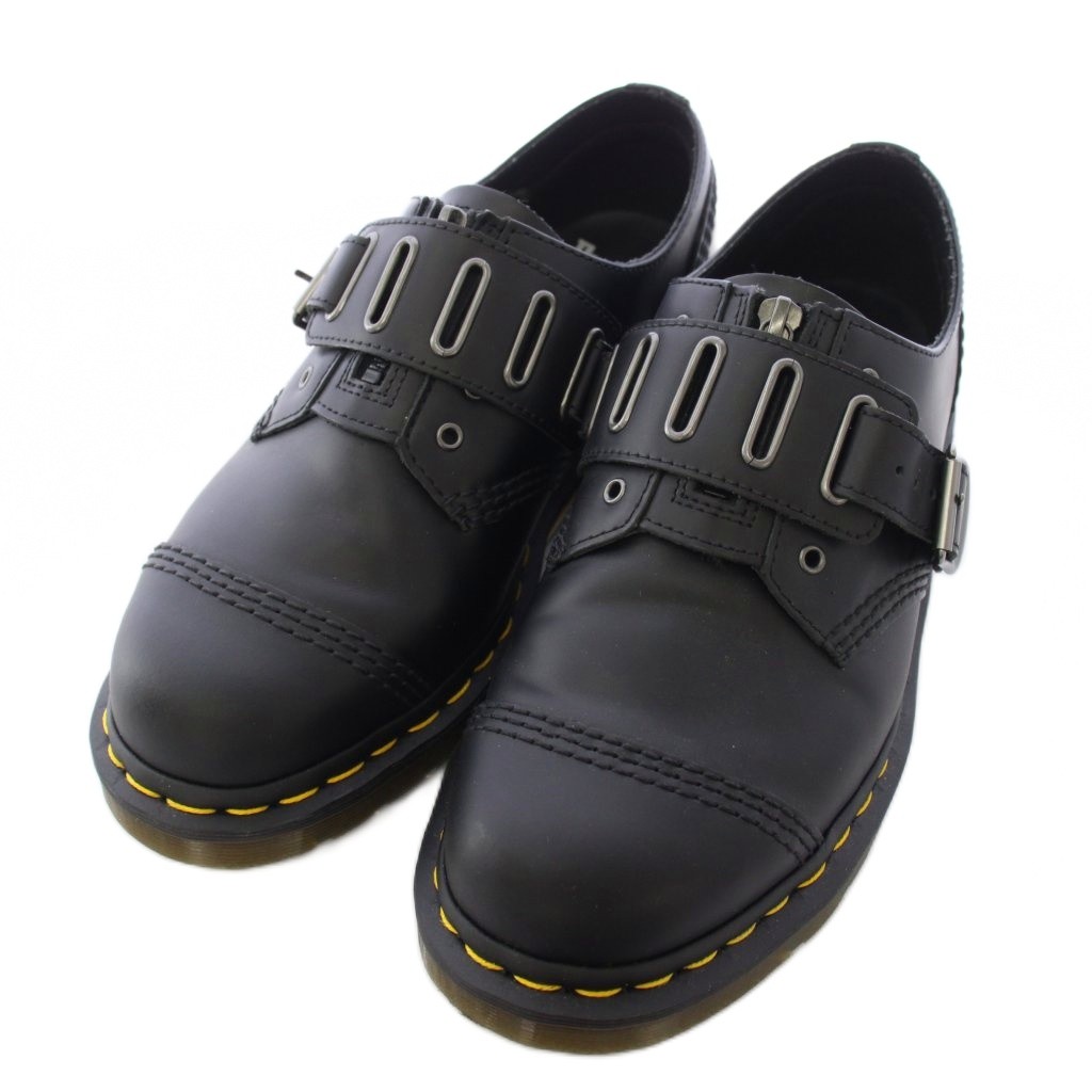 【中古】お医者さんマーチン DR.MARTENS QUYNN LOW BUCKLE SHOE なめし革シューズ 4大広間 三尺帯 UK8 黒 黒いこと 1461 /TK ■GY11 メンズ 【ベクター 古着】 260424