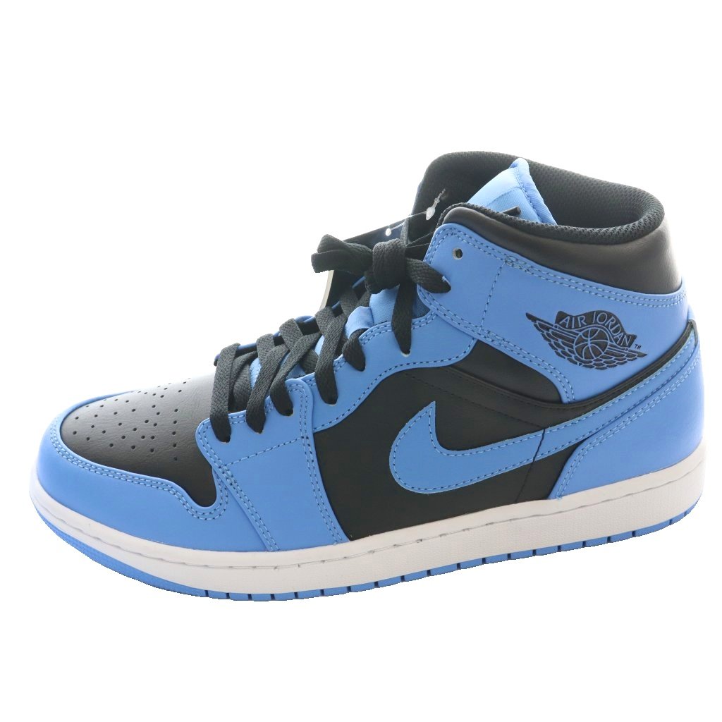 【中古】未当て嵌める品 ナイキ NIKE 引き船付き添い人 エアジョーダン1 ミッド ユニバーシティブルー Air Jordan 1 Mid University Blue スニーカー US9.5 27.5糎 青 青み 黒 黒いこと DQ8426-401 /SS ■os ■GY18 メンズ 【ベクター 古着】 260427