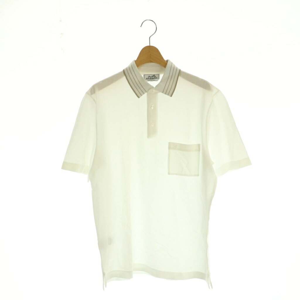 【中古】エルメス HERMES スポーツシャツ L 白 /MI ■GY18 メンズ 【ベクター 古着】 260428