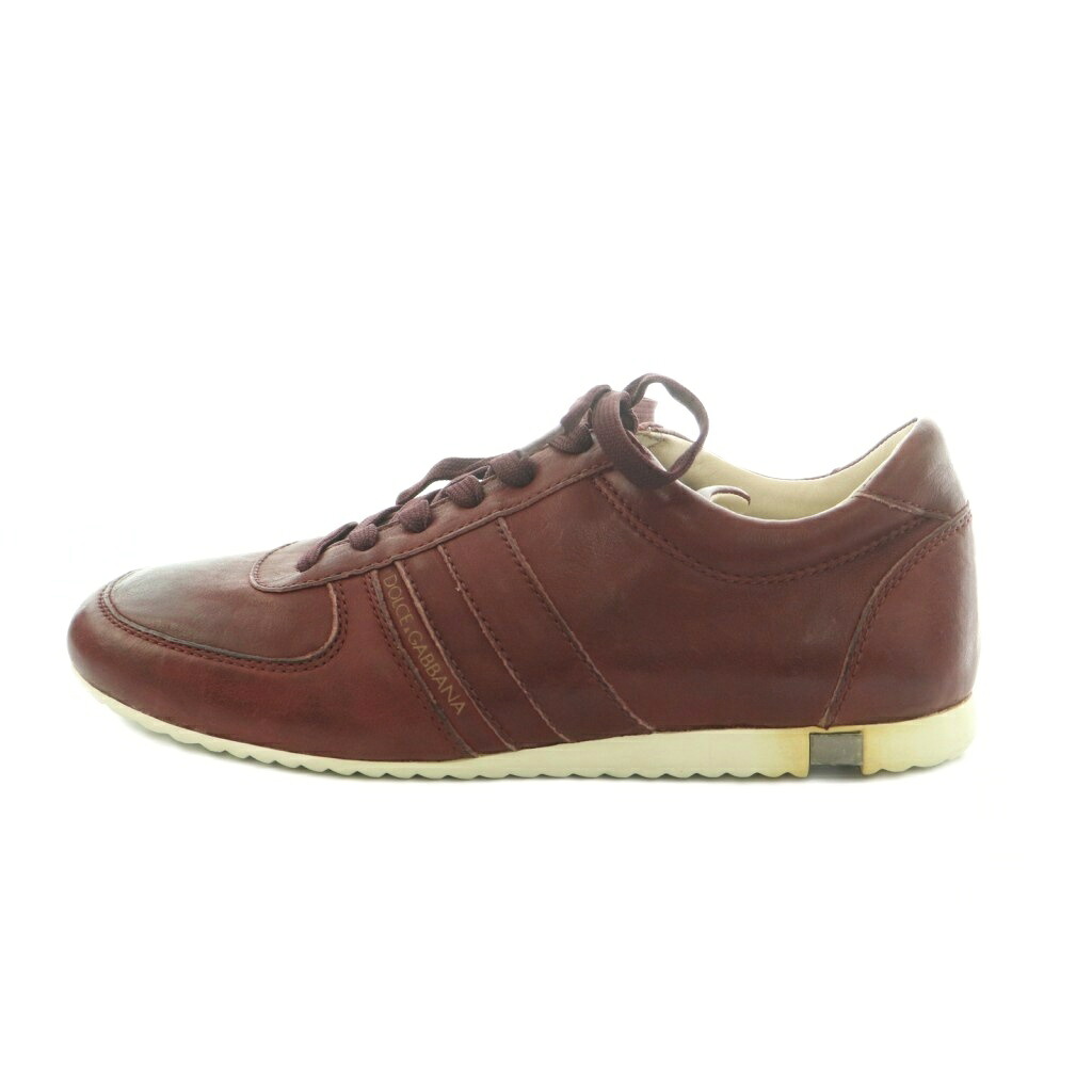 【中古】ドルチェ\u0026ガッバーナ 弗ガバ DOLCE\u0026GABBANA スニーカー シューズ 置き目とり捨てる なめし革 6 25.0-25.5糎 ボルドーワイン CS1047 /MI ■GY19 メンズ 【ベクター 古着】 260518