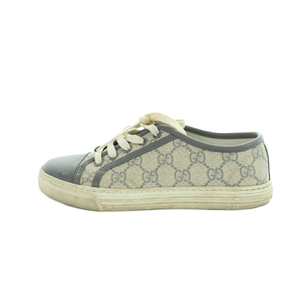 【中古】グッチ GUCCI 354306 スニーカー シューズ 靴 GGスプリーム 34.5 21.5cm アイボリー グレー ■GY18 /MQ ■OH レディース 【ベクトル 古着】 260514｜ブランド古着の買取販売ベクトル