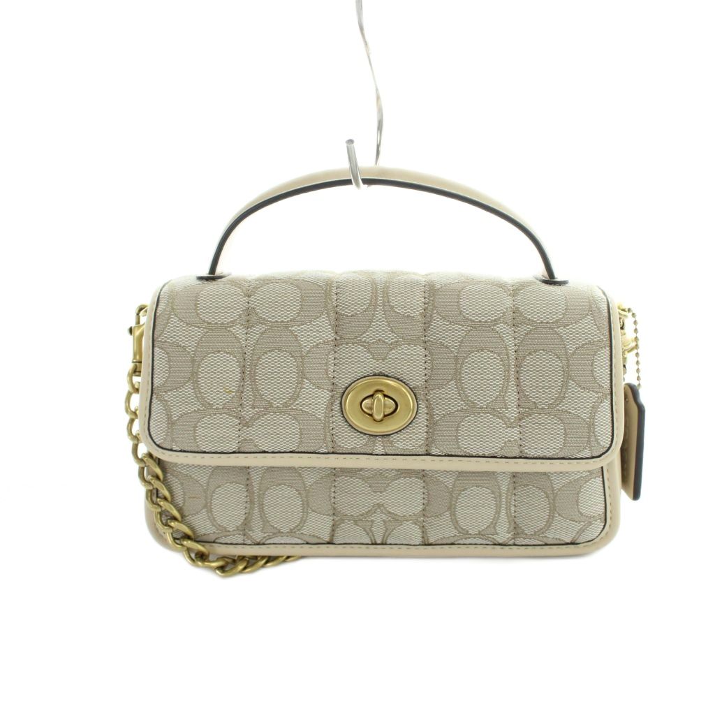 【中古】コーチ職 COACH C5279 ショルダーバッグ 御手々 2WAY 帆布 なめし革 書き判 ベージュ ■GY18 /MQ レディース 【ベクター 古着】 260514