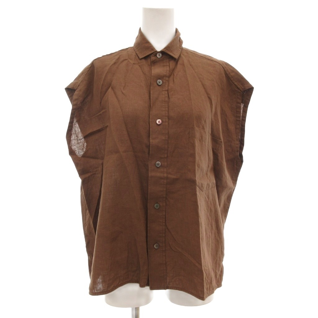 【中古】ティッカ TICCA 美品 シャツ ブラウス 麻 リネン ノースリーブ F 茶 ブラウン /AE レディース 【ベクトル 古着】 250912 8,284円