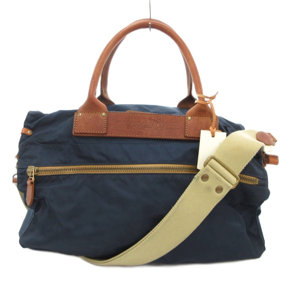【美品】フェリージ P3 2WAY ボストンバッグ レザー×ナイロン イタリア製 Felisi フェリージ ナイロン レザー ボストン ビジネスバック