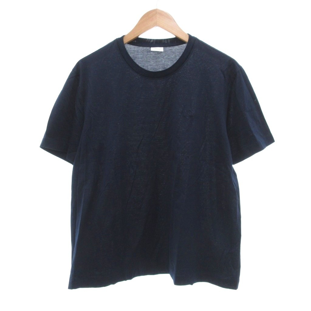 【中古】ブリオーニ BRIONI Tシャツ 半袖 XL 紺 ネイビー ロゴ 刺繍 /UO ☆AA★ メンズ 【ベクトル 古着】 251025