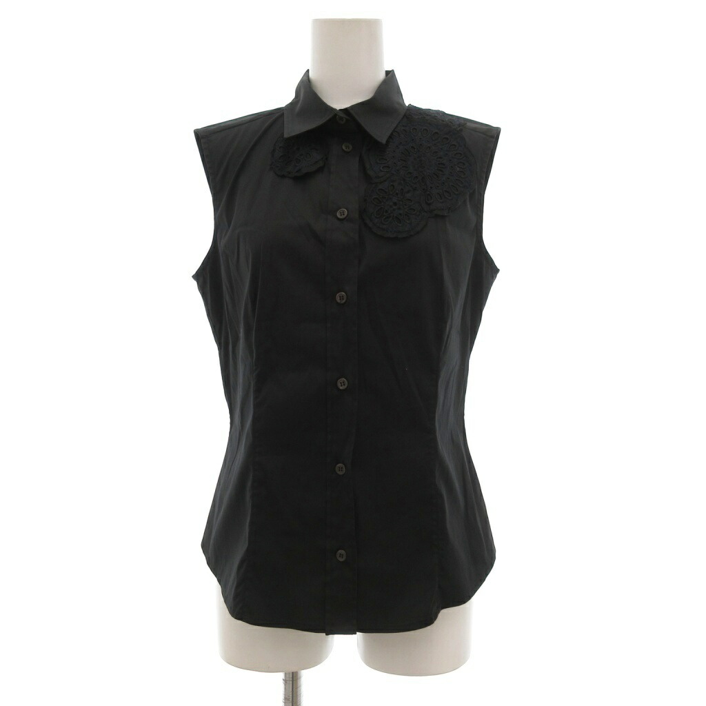 【中古】プラダ PRADA ノースリーブ トップ スピード競技アップリケ 42 黒いこと /UO レディース 【ベクター 古着】 251022