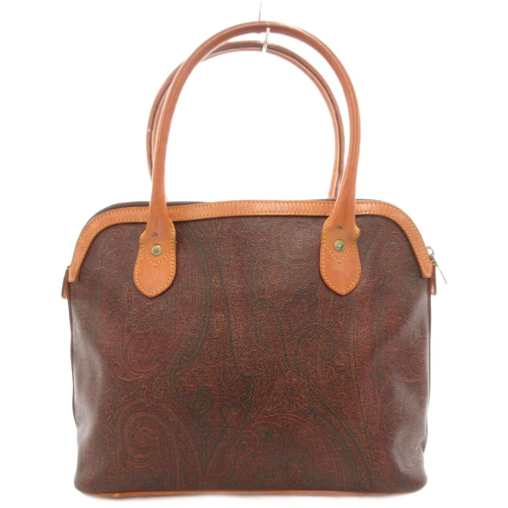 美品✨エトロ レザー　トートバッグ ダークブラウン系 楽天市場】エトロ ETRO ハンドバッグ トートバッグ ペイズリー PVC