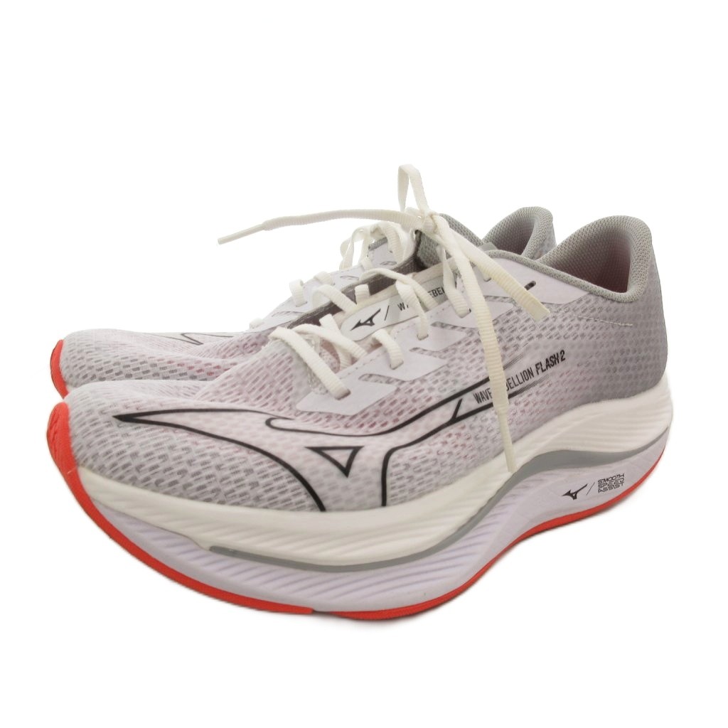 【中古】ミズノ MIZUNO WAVE REBELLION FLASH 2 ランニングシューズ スニーカー 27cm 白 ホワイト J1GC243501 /FF レディース 【ベクトル 古着】 260202