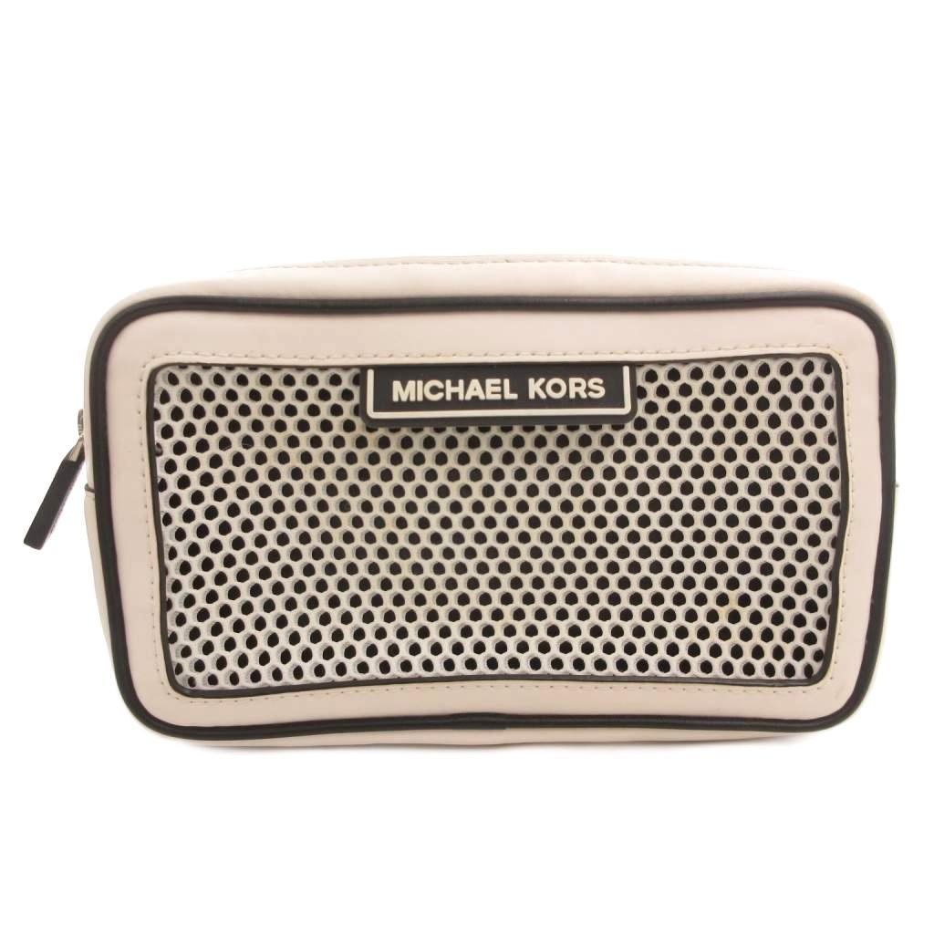 【中古】マイケルコース MICHAEL KORS SPORT ダニカ カメラバッグ ショルダー 斜め掛け メッシュ ロゴ 白 ホワイト 黒 ブラック /FF レディース 【ベクトル 古着】 260210