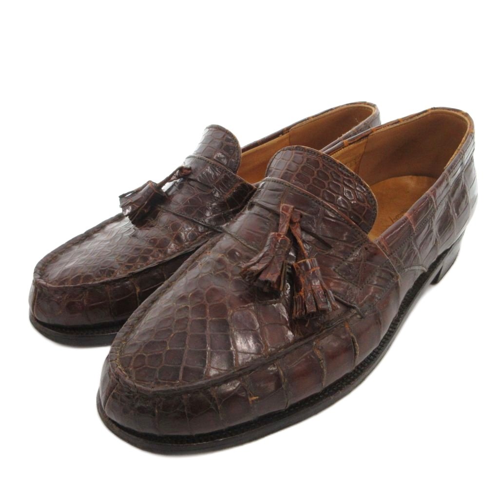 【中古】ジェイエムウエストン J.M.WESTON 旧ロゴ タッセル ローファー クロコダイル革 レザー 6.5 ブラウン /UO メンズ 【ベクトル 古着】 260221｜ブランド古着の買取販売ベクトル