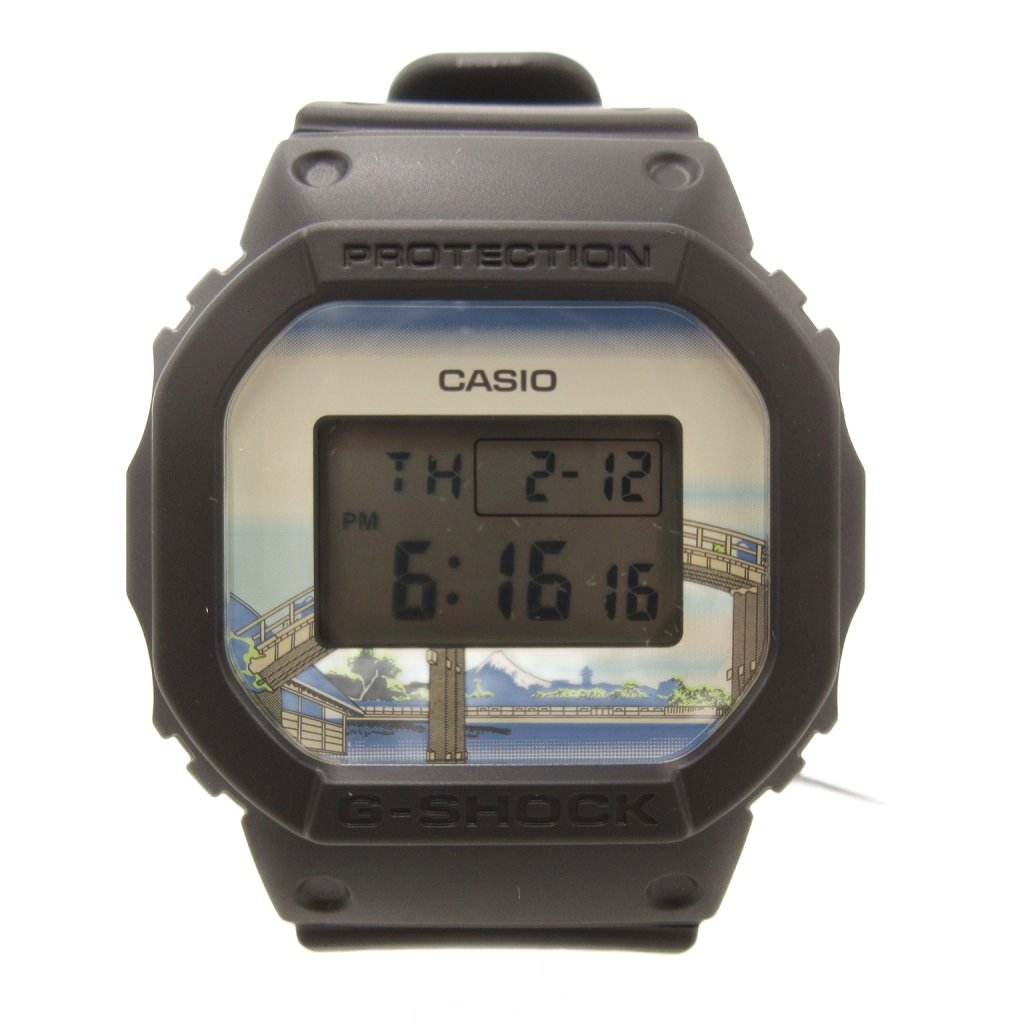 【中古】未当て嵌める品 カシオジーショック CASIO G-SHOCK 引き船付き添い人 葛飾北斎 深川万年橋下 ひな型 ウオッチ ご覧なさる デジタル 石英 黒 黒いこと DW-5600KH /FF メンズ 【ベクター 古着】 260213