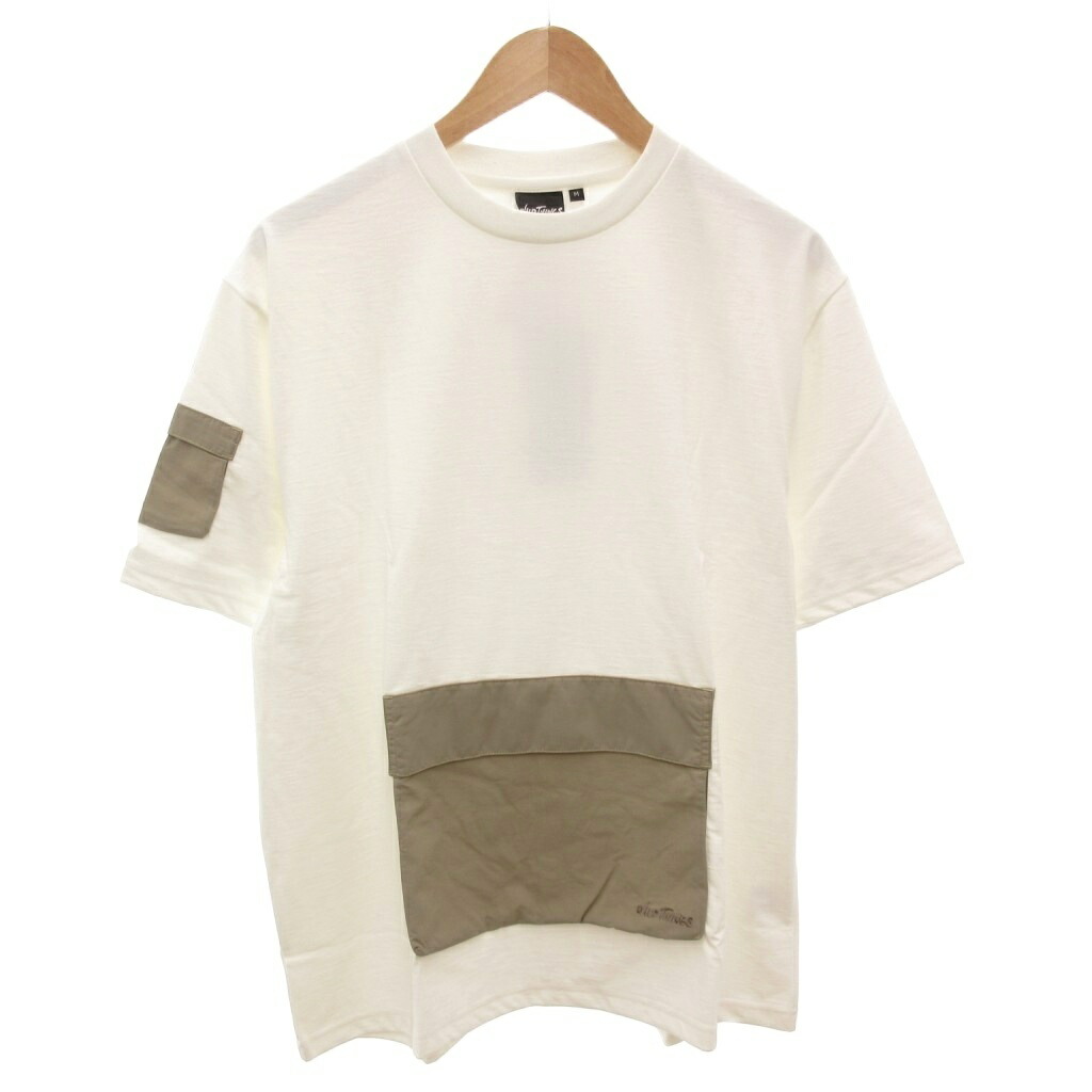 【中古】未使用品 ワイルドシングス WILDTHINGS CLOTH POCKET T ロゴ刺繍クロースポケットTシャツ 切替 半袖 M 白 ホワイト WT20020PA /FF メンズ 【ベクトル 古着】 260213