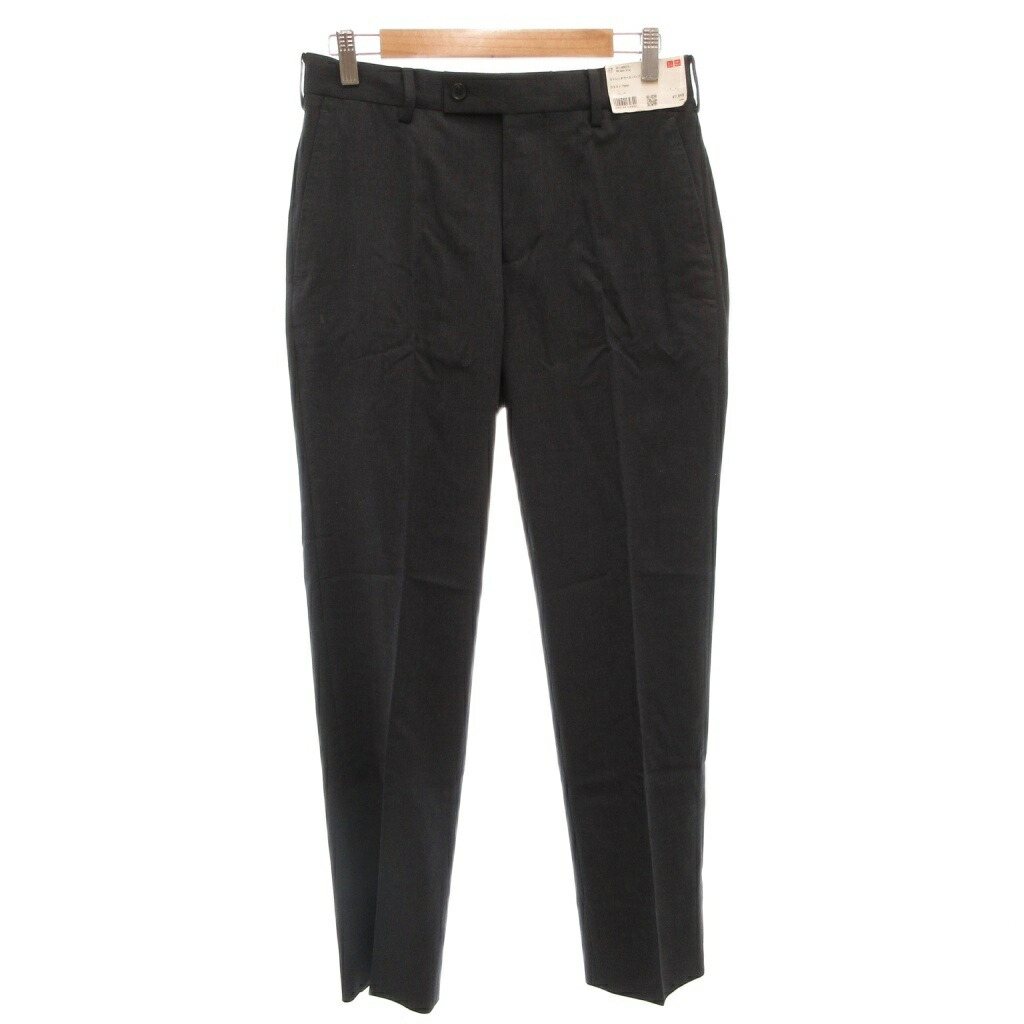 【中古】ユニクロ UNIQLO タグ付き ストレッチウール パンツ スラックス ダークグレー 73 /FF メンズ 【ベクトル 古着】 260313