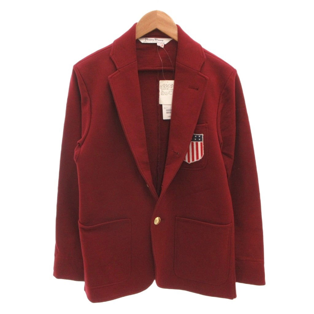 【中古】未使用品 ビームスプラス BEAMS+ Rowing Blazers 別注 タグ付き 20AW テーラードジャケット ブレザー スウェット地 金ボタン S バーガンディ /FF メンズ 【ベクトル 古着】 260307
