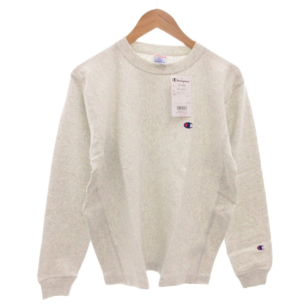 【中古】未使用品 チャンピオン CHAMPION タグ付き 25SS リバースウィーブ Tシャツ ロンT 長袖 ロゴ 刺繍 S オートミール C3-Y430 /FF メンズ 【ベクトル 古着】 260324