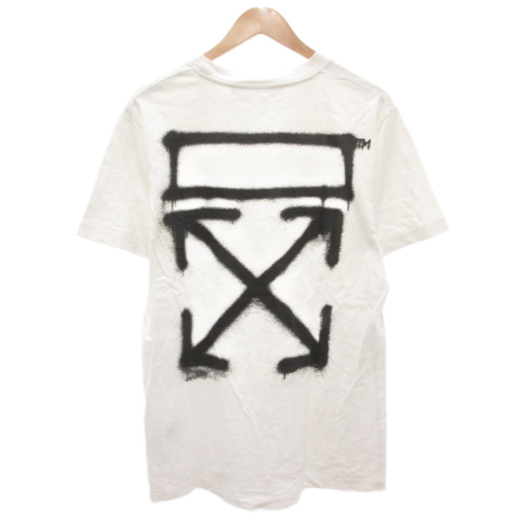 【中古】オフホワイト OFF WHITE 21SS SPRAY MARKER S/S SLIM TEE Tシャツ 半袖 ロゴ L 白 ホワイト OMAA027S21JER005 /JS メンズ 【ベクトル 古着】 260317
