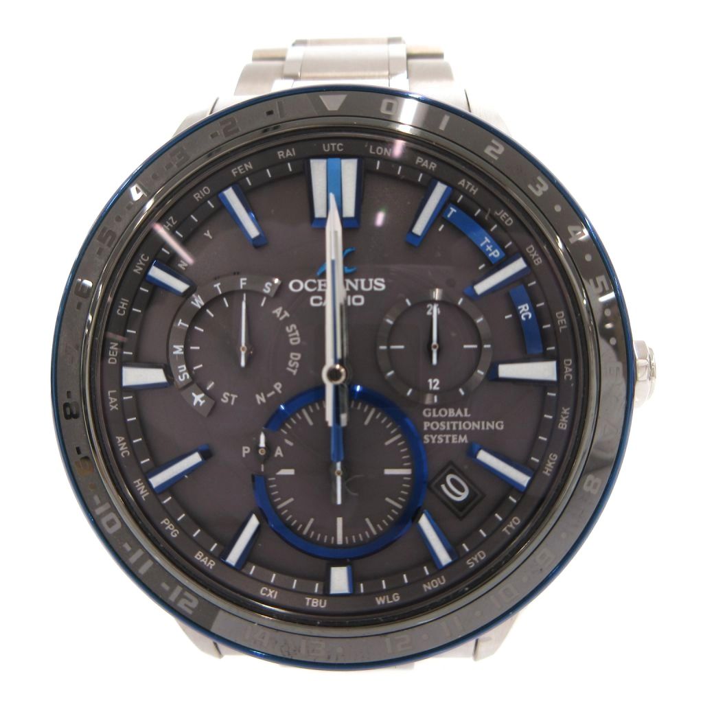 【中古】カシオ CASIO オシアナス ウオッチ Bluetooth積み上げるGPS 電磁波ソーラー OCW-G1200-1AJF 文字記号盤米国海軍 しろがね色色つや /FF メンズ 【ベクター 古着】 260323