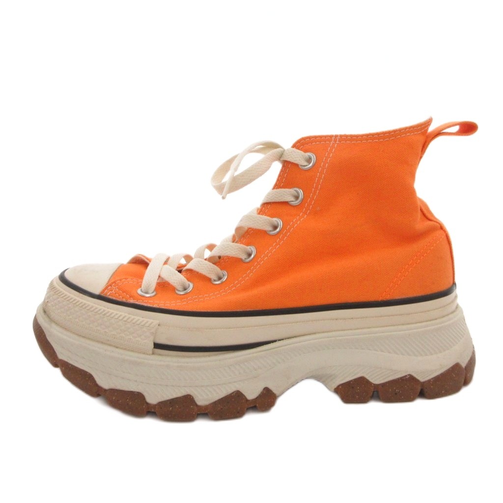 【中古】コンバース CONVERSE ALL STAR TREKWAVE HI ORANGE スニーカー シューズ ハイカット キャンバス 24cm オレンジ 1SD273 /FF レディース 【ベクトル 古着】 260405