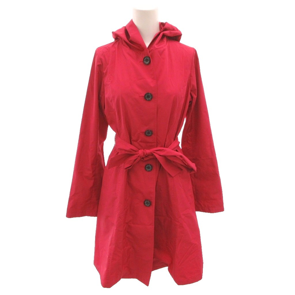 【中古】ブルーレーベルクレストブリッジ BLUE LABEL CRESTBRIDGE レインコート フード 雨具 ベルト ロゴ ひざ丈 36 ピンク /FF レディース 【ベクトル 古着】 260330