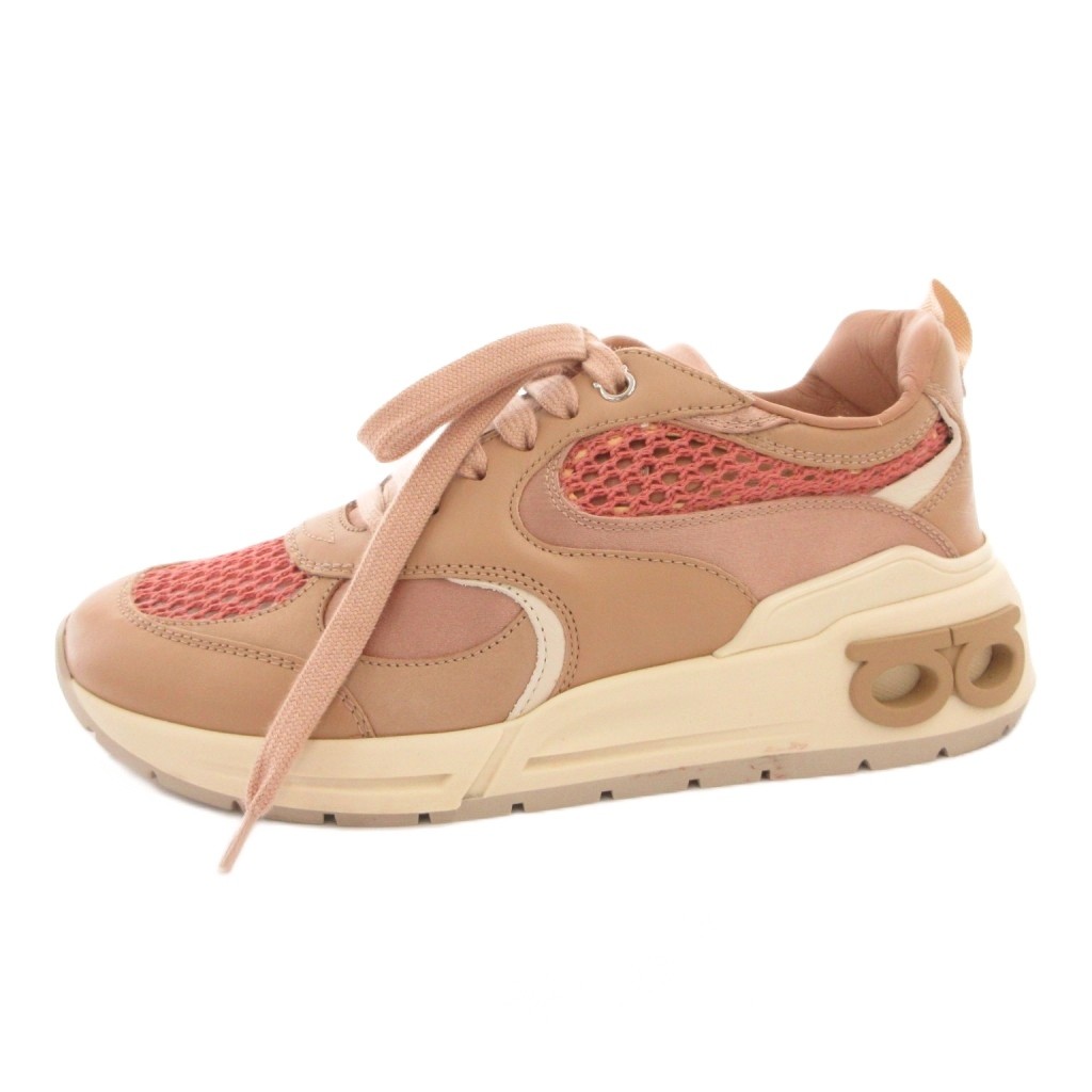 【中古】サルヴァトーレフェラガモ Salvatore Ferragamo COSIMINA 1 スニーカー シューズ ローカット メッシュ M ベージュ 0763651 /FF 【ベクトル 古着】 260330