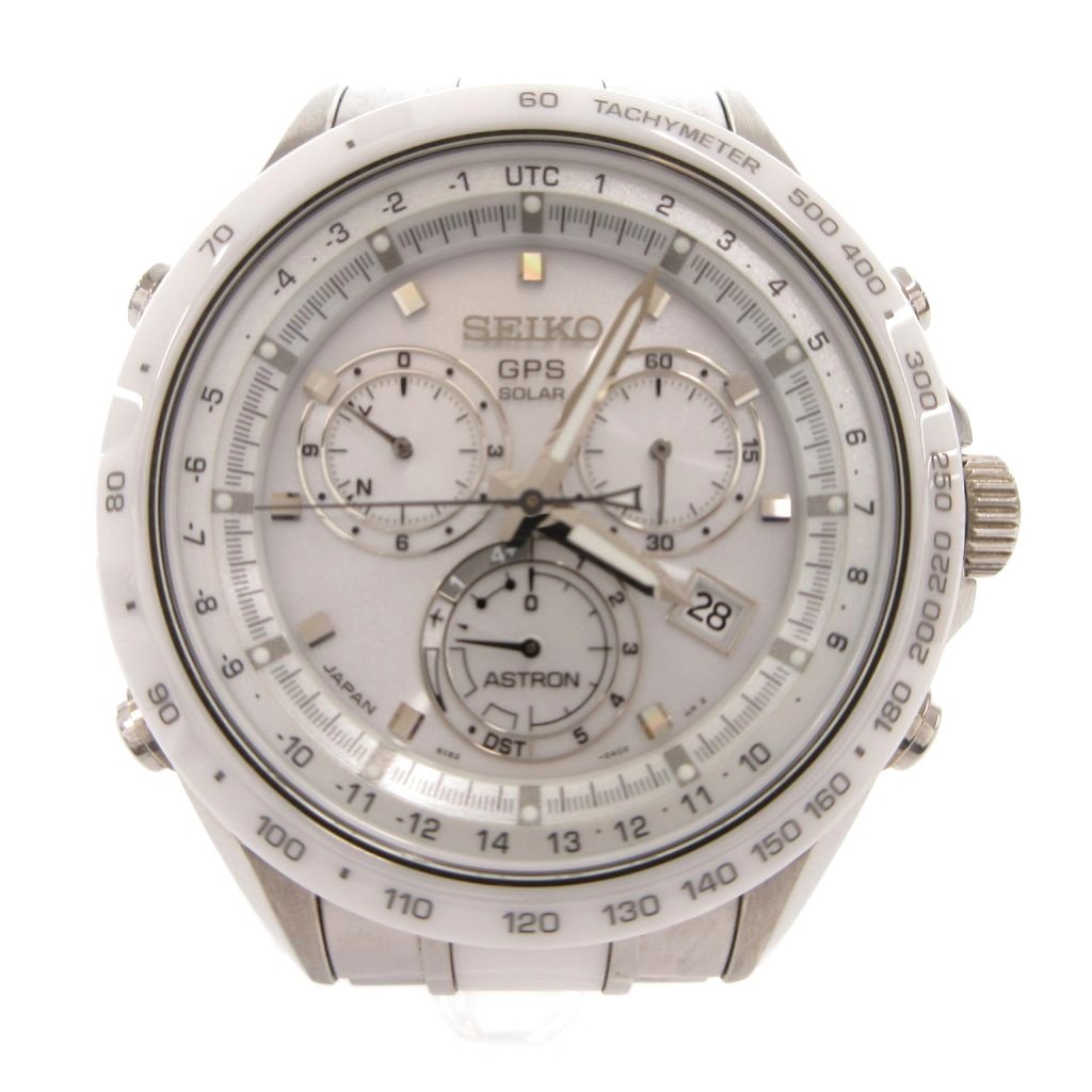 【中古】セイコー SEIKO アストロン 8Xシリーズ 腕時計 GPSソーラー クロノグラフ 文字盤ホワイト SBXB027 /FF メンズ 【ベクトル 古着】 260406