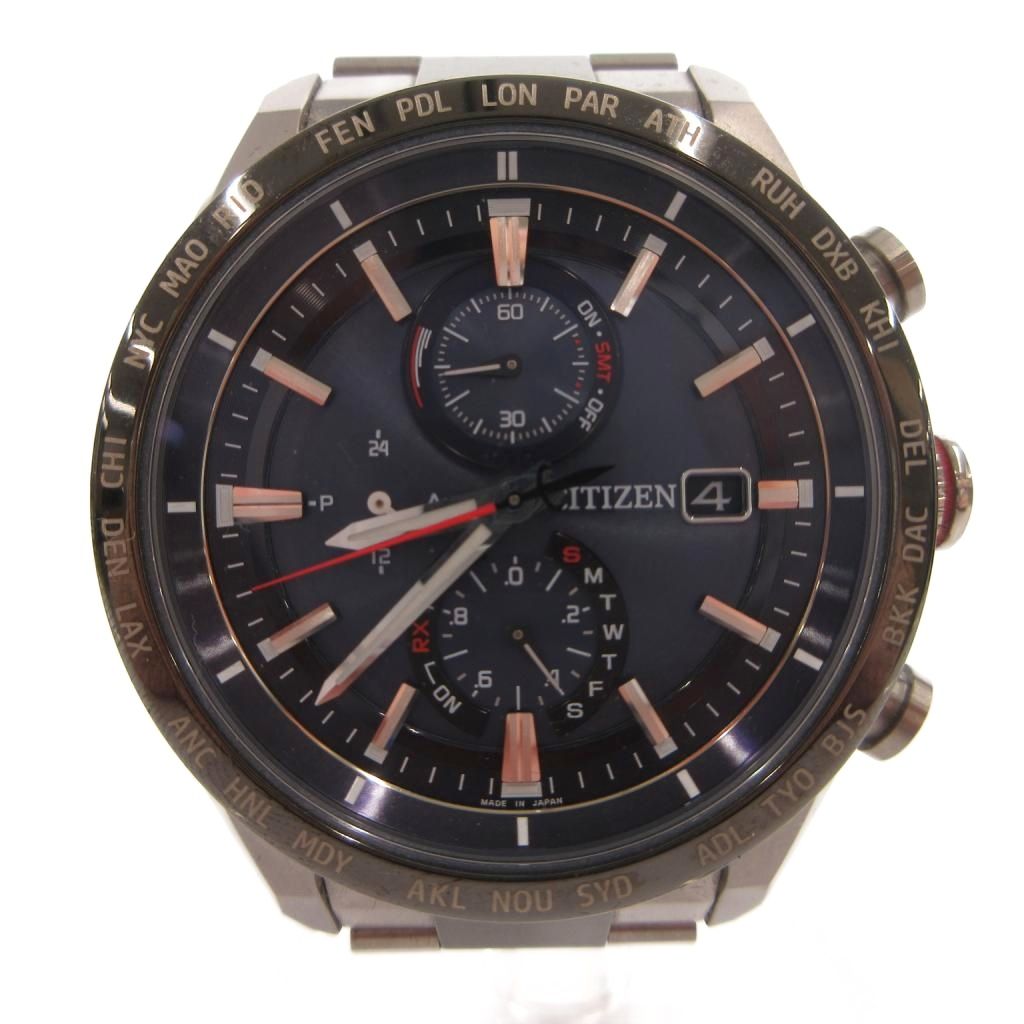 【中古】シチズン CITIZEN ACT Line ATTESA アテッサ ウオッチ エコ運転 ソーラー しろがね色色合い AT8186-51L /FF メンズ 【ベクター 古着】 260416