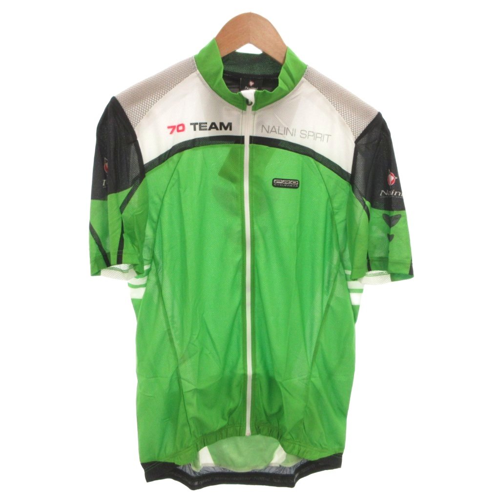 【中古】未使用品 Nalini PRO タグ付き サイクルジャージ カットソー 半袖 ジップアップ XXL 緑 グリーン /FF メンズ 【ベクトル 古着】 260407