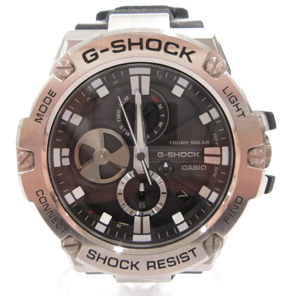 【中古】ジーショック G-SHOCK G-STEEL ウオッチ ご覧なさる クロノグラフ 電磁波ソーラー 文字記号盤黒いこと GST-B100-1AJF /FF メンズ 【ベクター 古着】 260413