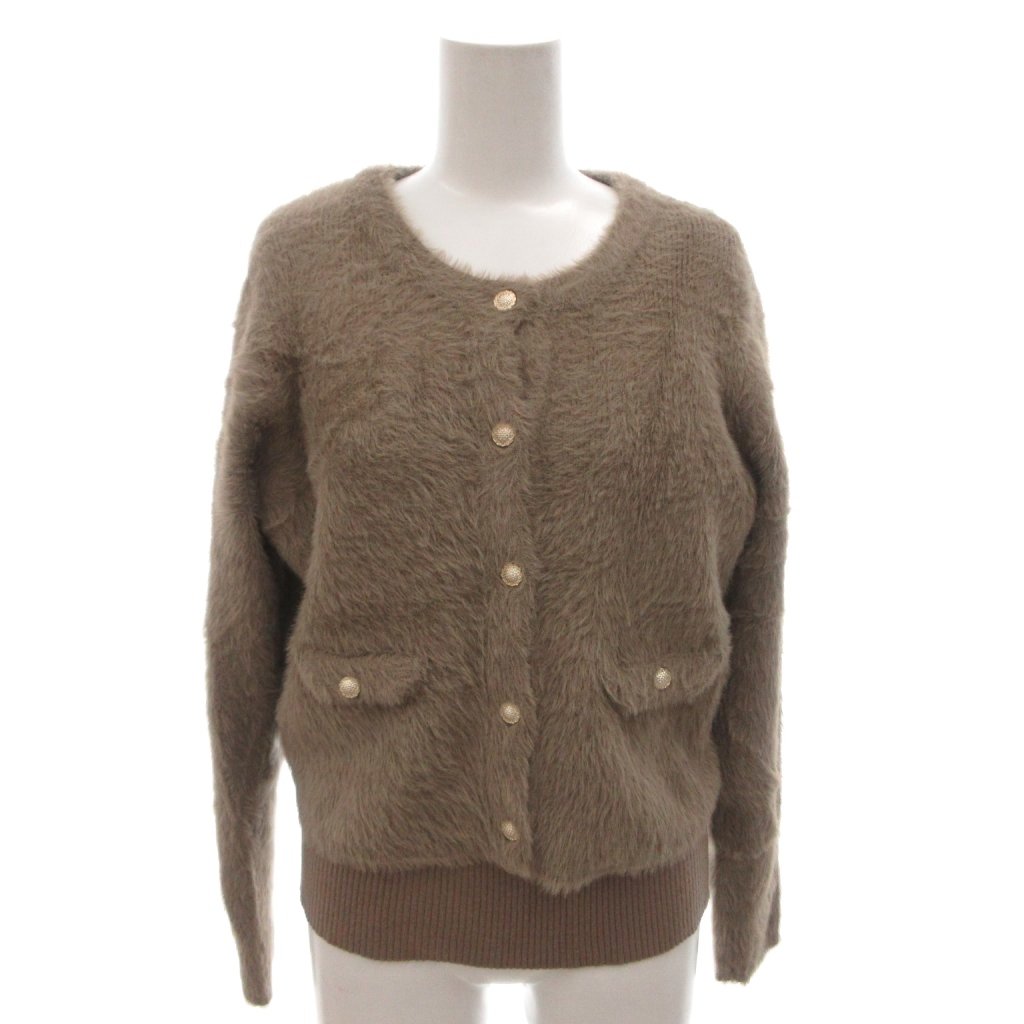 【中古】ナチュラルビューティーベーシック NATURAL BEAUTY ベーシック 25AW ふわ\u0026肋筋 合奏団編み物 シャギー ジレー リブニット 金名取り草 FR 茶 赤銅色 /FF レディース 【ベクター 古着】 260416