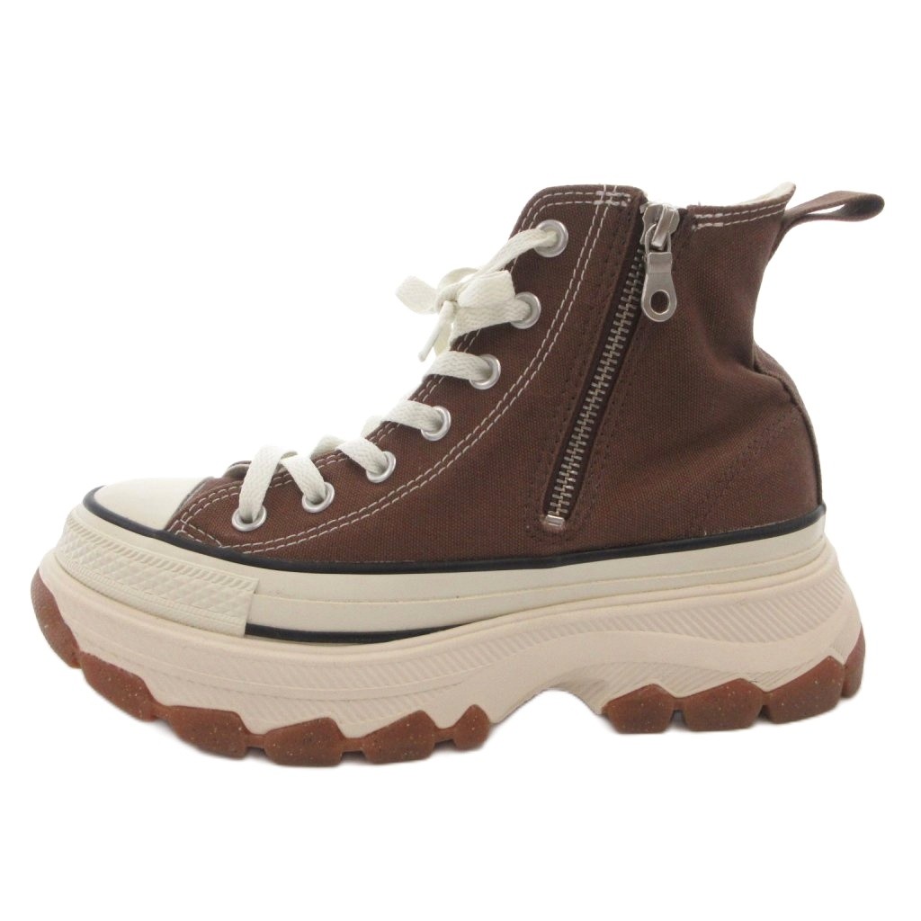【中古】コンバース CONVERSE REACT ALL STAR TREKWAVE HI スニーカー シューズ 厚底 ご機嫌撥ね除ける 帆布 24糎 茶 赤銅色 1SE364 /FF レディース 【ベクター 古着】 260416 レディース靴-靴
