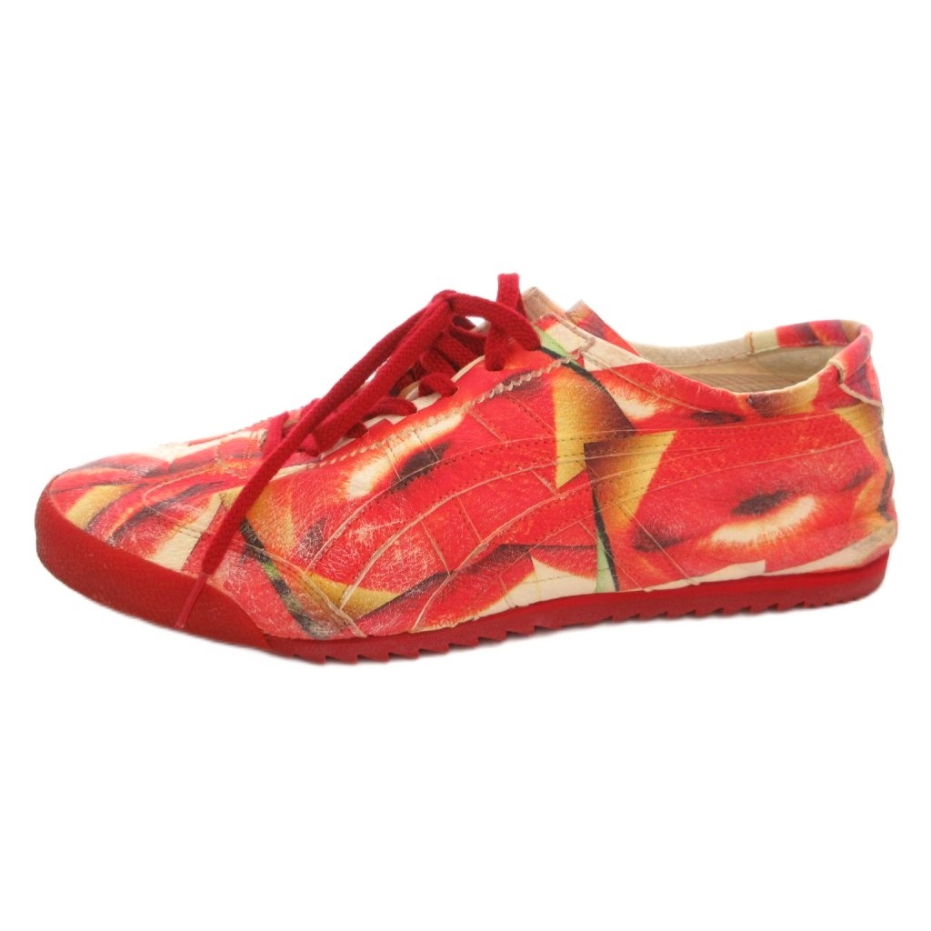【中古】オニツカタイガー Onitsuka Tiger × 蜷川実花 MEXICO 66 DX スニーカー シューズ 置き目とり捨てる 総柄 24.5糎 赤 赤いこと THK478 /FF レディース 【ベクター 古着】 260422