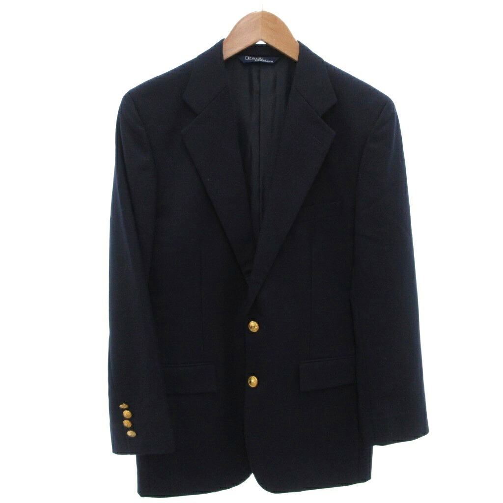 【中古】ポロ バイ ラルフローレン Polo by Ralph Lauren テーラードジャケット スポーツジャケット 紺ブレ 金釦 羊毛 170 紺 米国海軍 /FF メンズ 【ベクター 古着】 260508