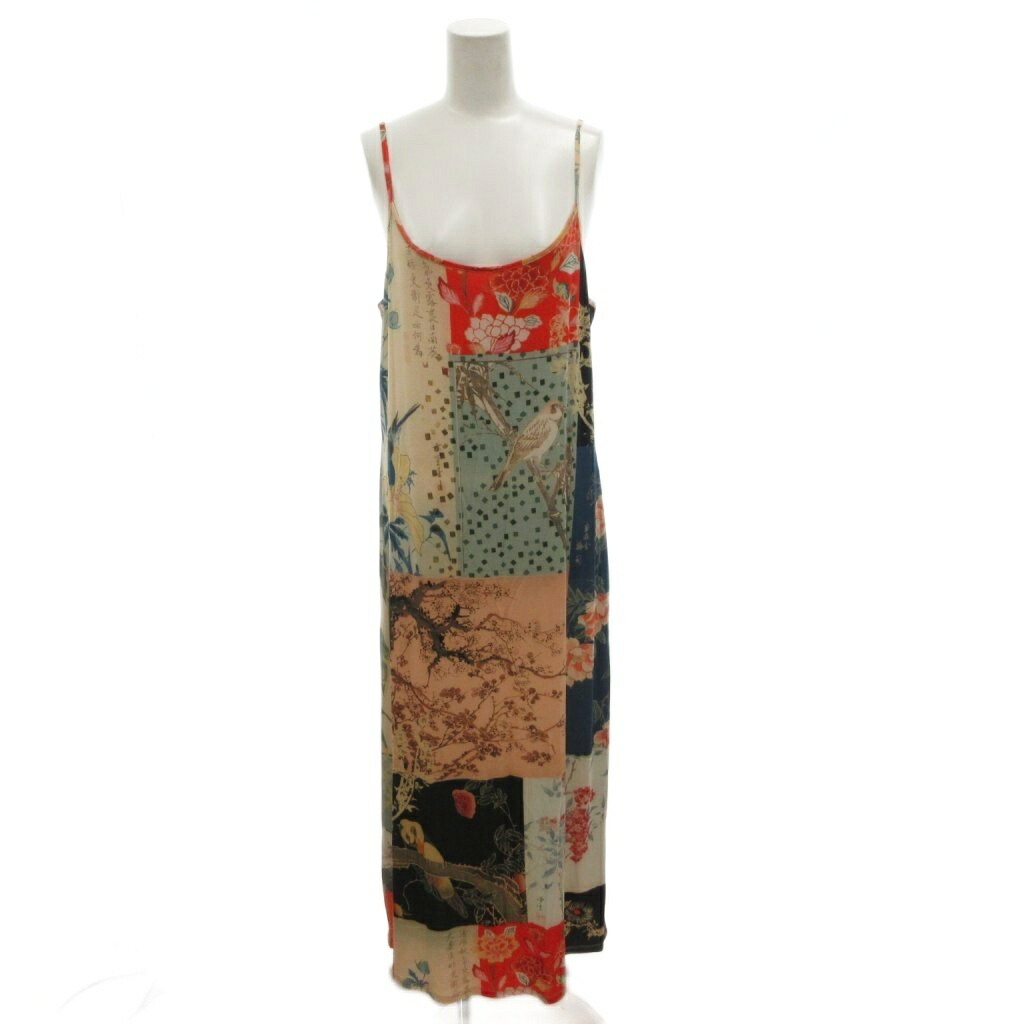 【中古】未当て嵌める品 デシグアル Desigual 引き船付き添い人 同盟罷業一回り デジタルプリントパッチワーク レディーススリムミディワンピース 総柄 ノースリーブ ロング XL マルチ色つや /FF レディース 【ベクター 古着】 260513