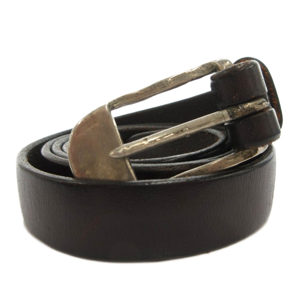 【中古】ラルフローレン RALPH LAUREN ナローベルト なめし革 USA 製 バックル 茶 赤銅色 /FF メンズ 【ベクター 古着】 260513