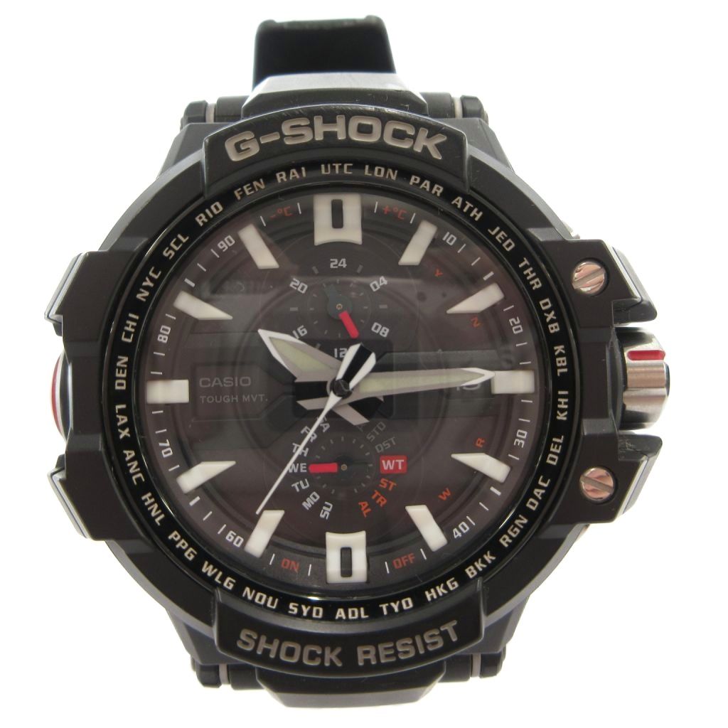 【中古】ジーショック G-SHOCK MASTER OF G - AIR 天の原操縦席 ウオッチ 御覧になる アナログ デイト 電磁波ソーラー 黒 黒いこと GW-A1000-1JAF /FF メンズ 【ベクター 古着】 260513