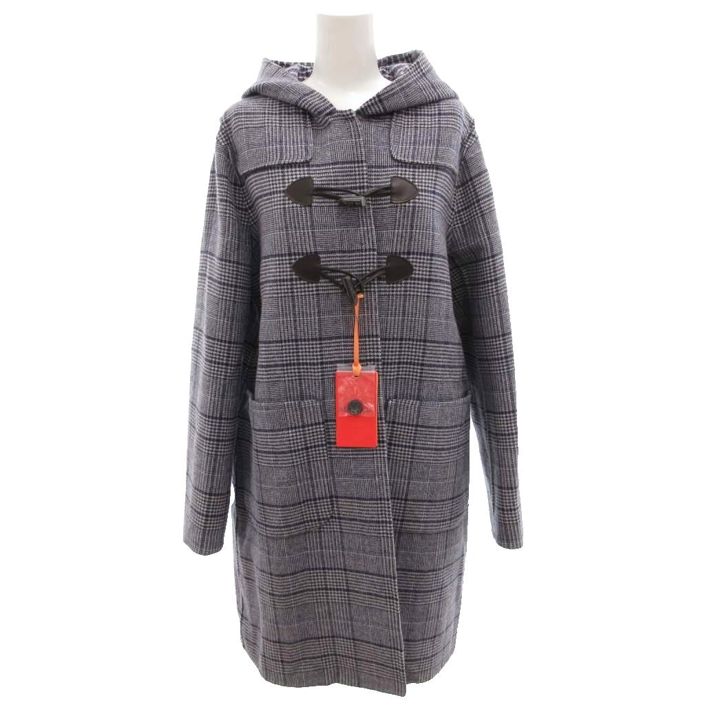 【中古】未当て嵌める品 マックス\u0026コー MAX\u0026CO. 曳き船付き添い人 フーデッドダッフルコート ロング チドリ透かし彫り柄 照合のしるし 42 紺 米国海軍 白 白いこと /GV レディース 【ベクター 古着】 260523