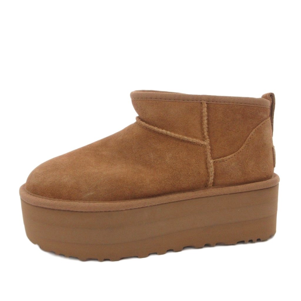【中古】アグ UGG CLASSIC ULTRA MINI PLATFORM ムートンブーツ シューズ スエード ショート 厚底 23cm 茶 ブラウン 1135092 /FF レディース 【ベクトル 古着】 260607|ブランド古着の買取販売ベクトル