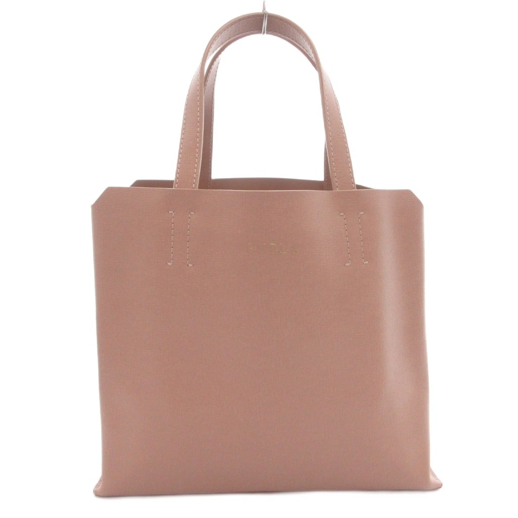 【中古】フルラ FURLA お月さま石ころ ハンドバック トート ロゴタイプ なめし革 サクラ色 /FF レディース 【ベクター 古着】 260606