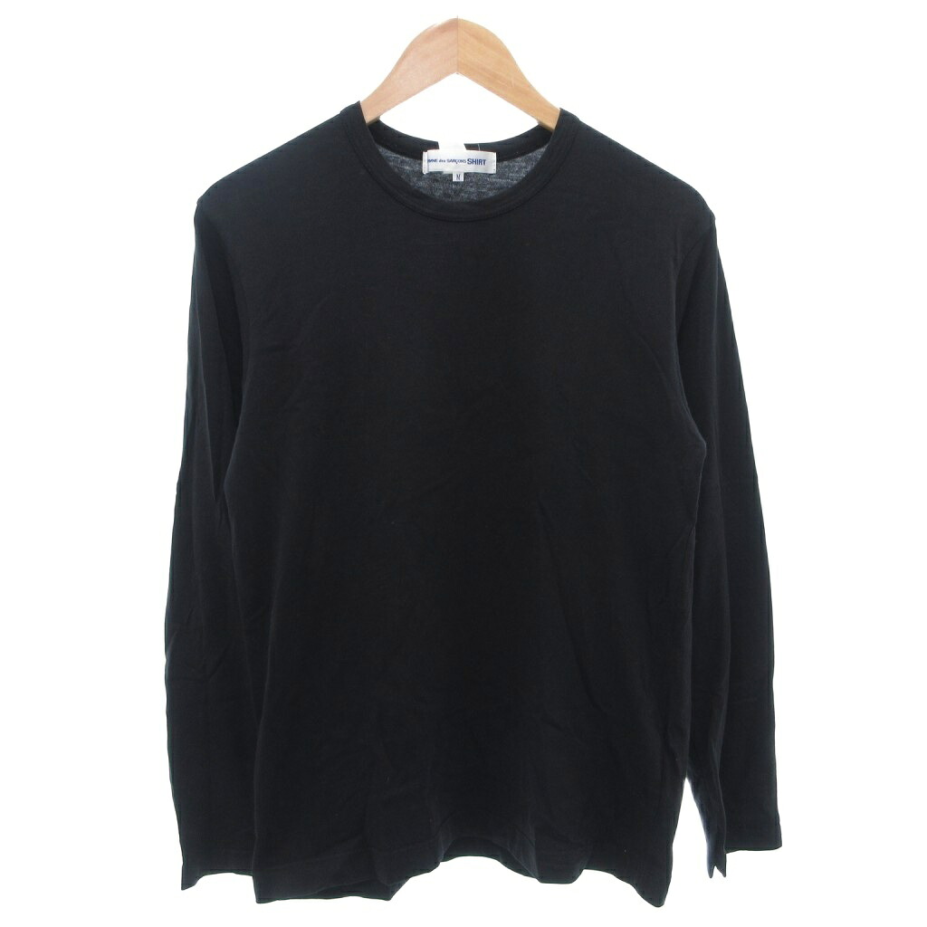 【中古】コムデギャルソンシャツ COMME des GARCONS SHIRT Tシャツ カットソー 長袖 バックプリント バイカラー M 黒 ブラック /FF メンズ 【ベクトル 古着】 260624｜ブランド古着の買取販売ベクトル