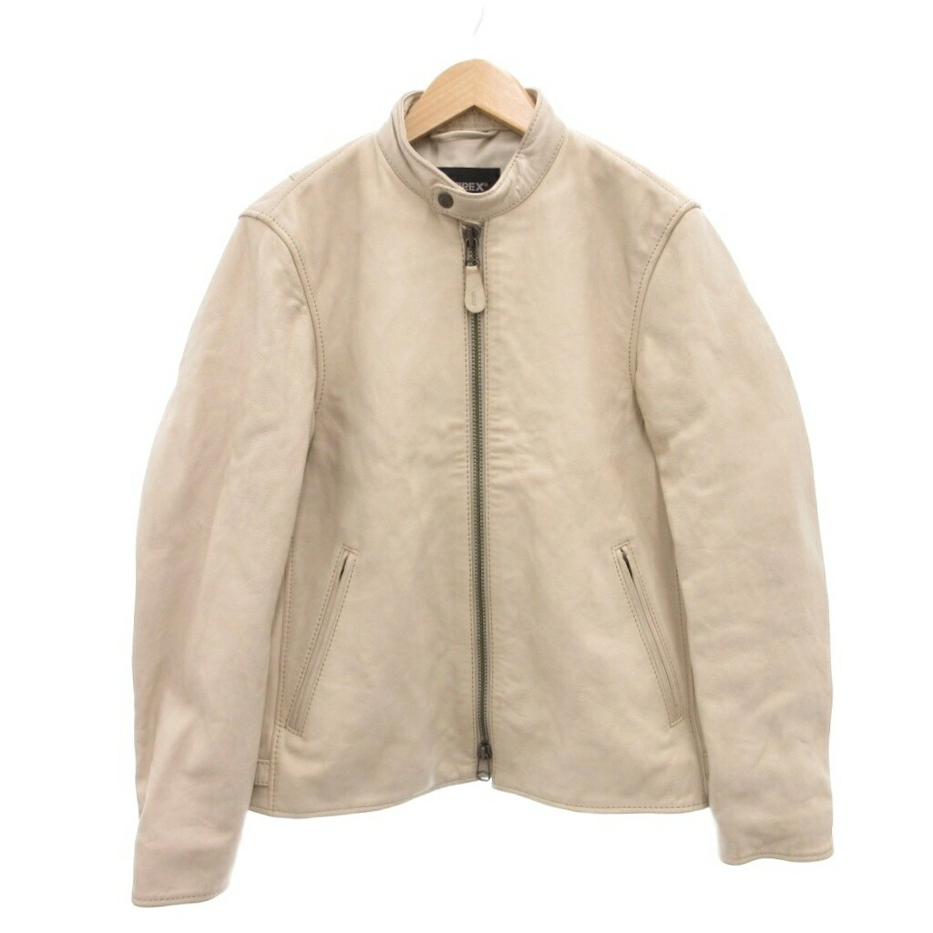 【中古】アヴィレックス AVIREX シングルライダースジャケット L アイボリー シングルブレスト 783-2250012 /TQ メンズ 【ベクトル 古着】 260628|ブランド古着の買取販売ベクトル