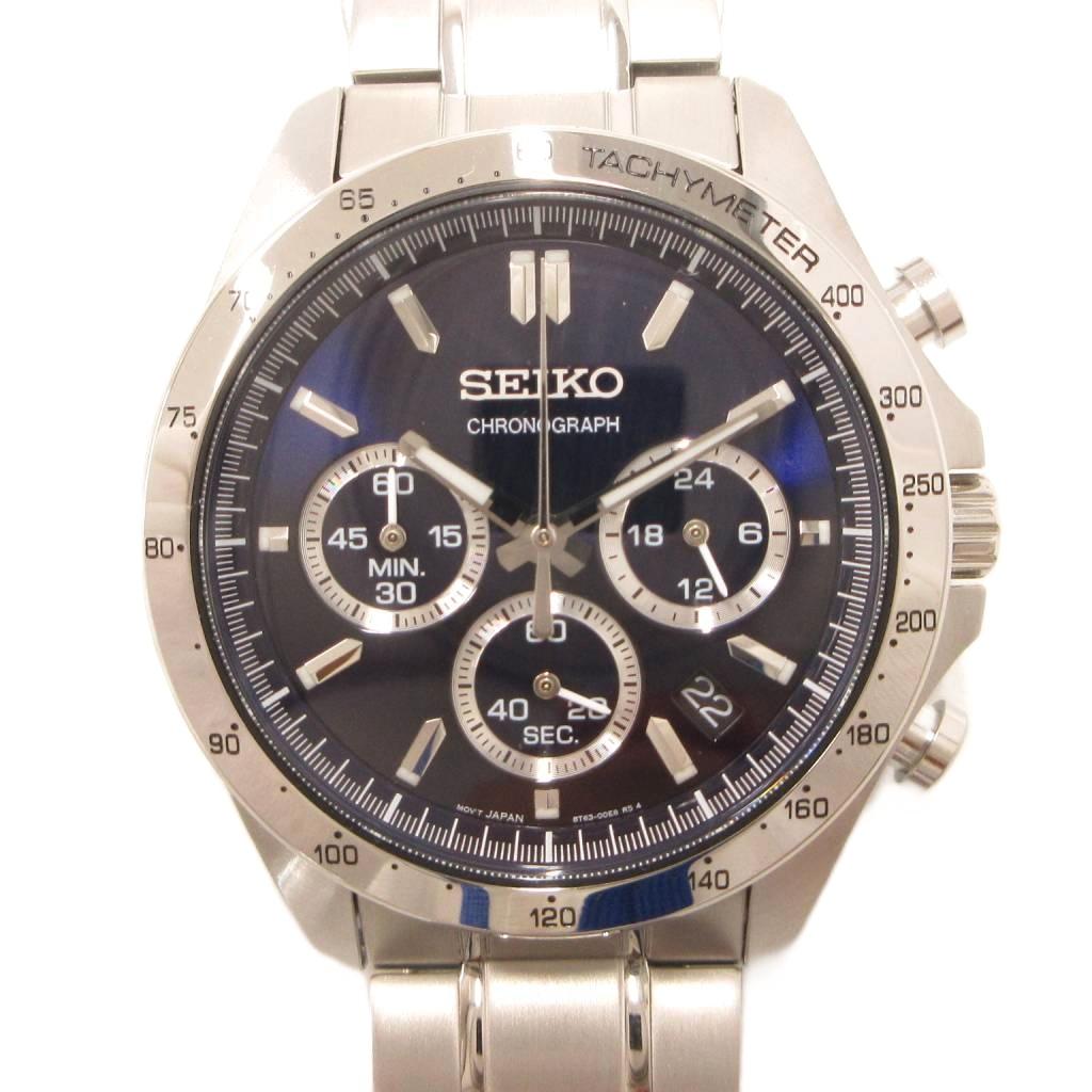 【中古】セイコー SEIKO 美品 SPIRIT 腕時計 クォーツ クロノグラフ デイト SBTR011 シルバーカラー 文字盤ネイビー /TQ メンズ 【ベクトル 古着】 260628|ブランド古着の買取販売ベクトル