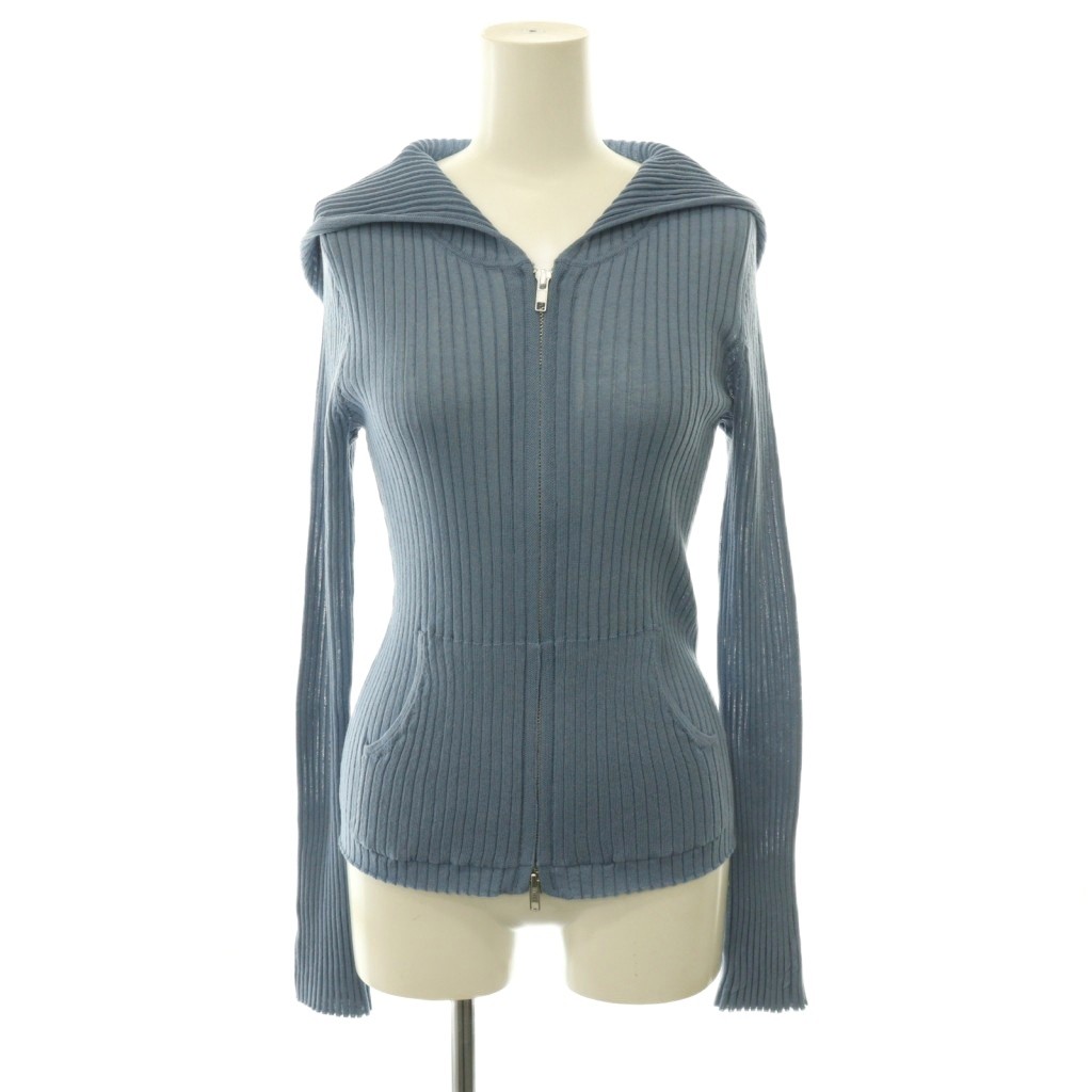 【中古】クラネ CLANE 26SS SHEER HOODED KNIT CARDIGAN ニット カーディガン ジップアップ 1 サックスブルー /CX レディース 【ベクトル 古着】 260713｜ブランド古着の買取販売ベクトル