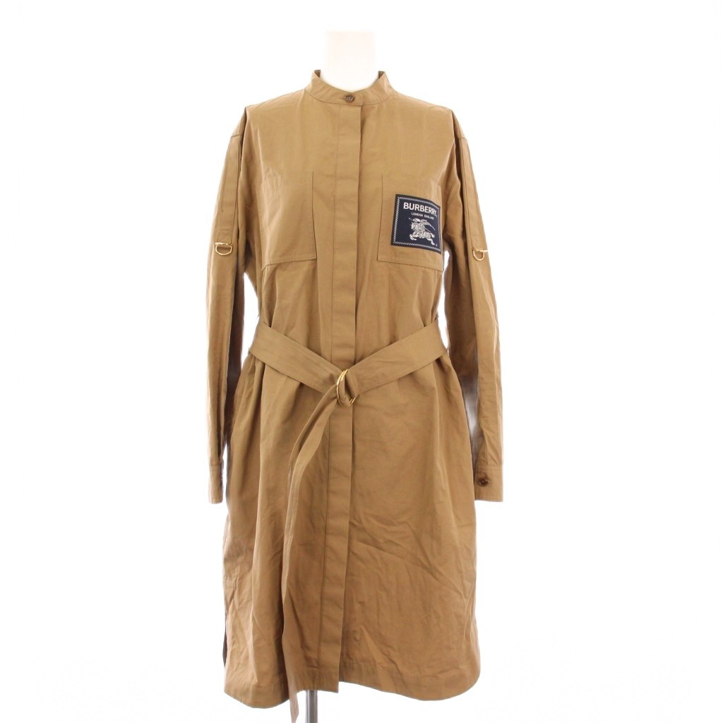 【中古】赤ちょうちんバリー 英国の首都 BURBERRY LONDON ベルテッドシャツドレス 衣装 長袖 ロング 36 ベージュ 8065794 /KH レディース 【ベクター 古着】 251211